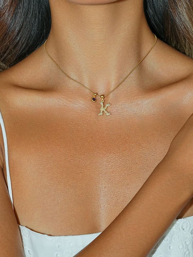 Personalized alphabet pendant in gold-plated finish