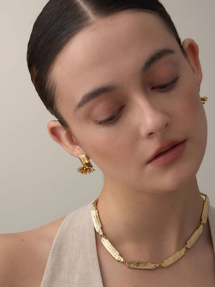 Lyra Firework Gold Earrings