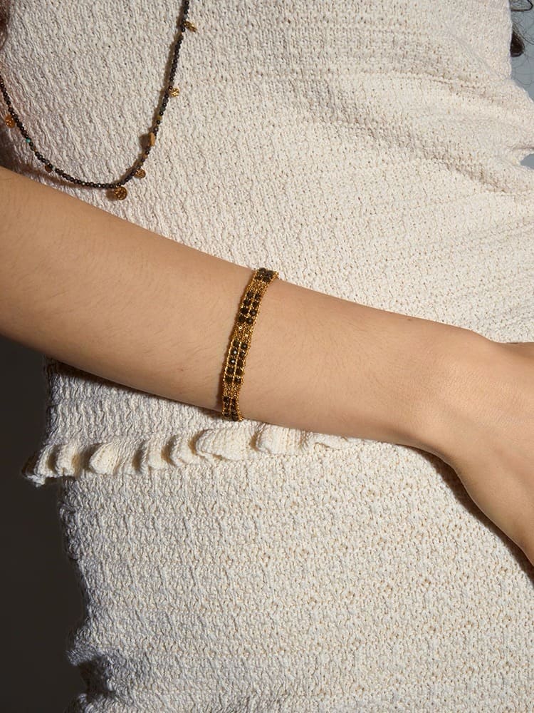 Arda Braided Obsidian Bracelet