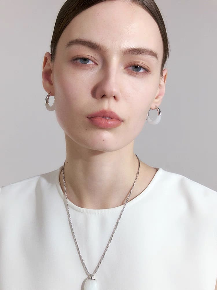 Niva Resin Hoop Earrings