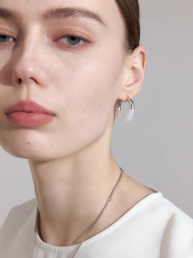 Niva Resin Hoop Earrings