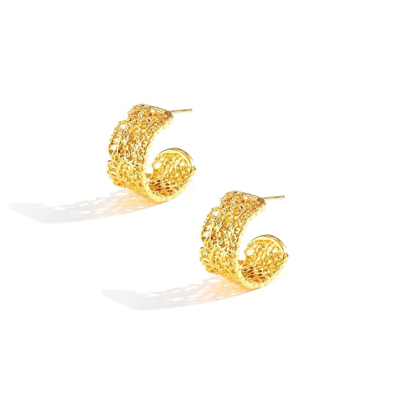 Aria Lace Wide Hoop Earrings