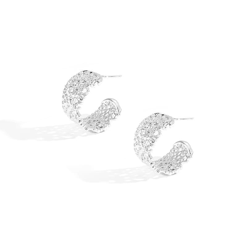 Aria Lace Wide Hoop Earrings